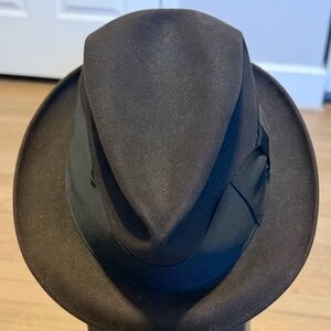 Vintage Dark Brown Fedora Hat 7 1/4